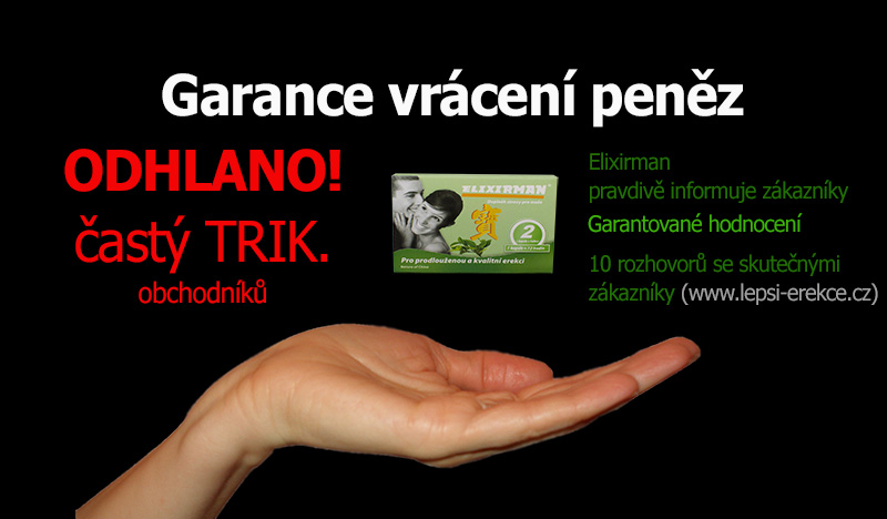 ELIXÍRMAN: GARANCIA VRÁTENIA PEŇAZÍ